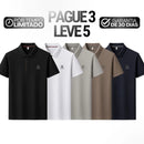[Leve 5, Pague Só 3] Kit de Camisas Polo Masculinas Valder Premium em Seda Mulberry, Poliéster e Elastano