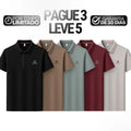 [Leve 5, Pague Só 3] Kit de Camisas Polo Masculinas Valder Premium em Seda Mulberry, Poliéster e Elastano
